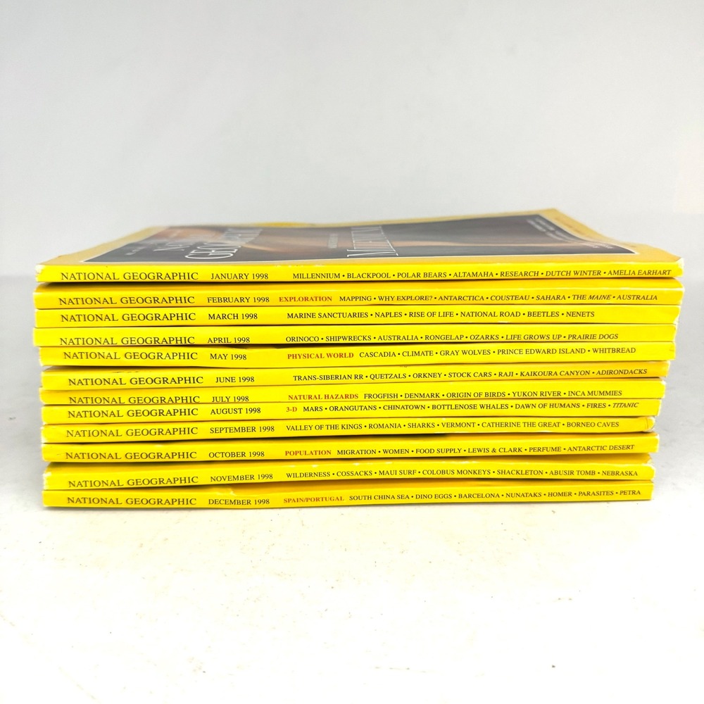 National Geographic Magazine 1998 Full Year Set 12 Issues Jan-Dec Complete